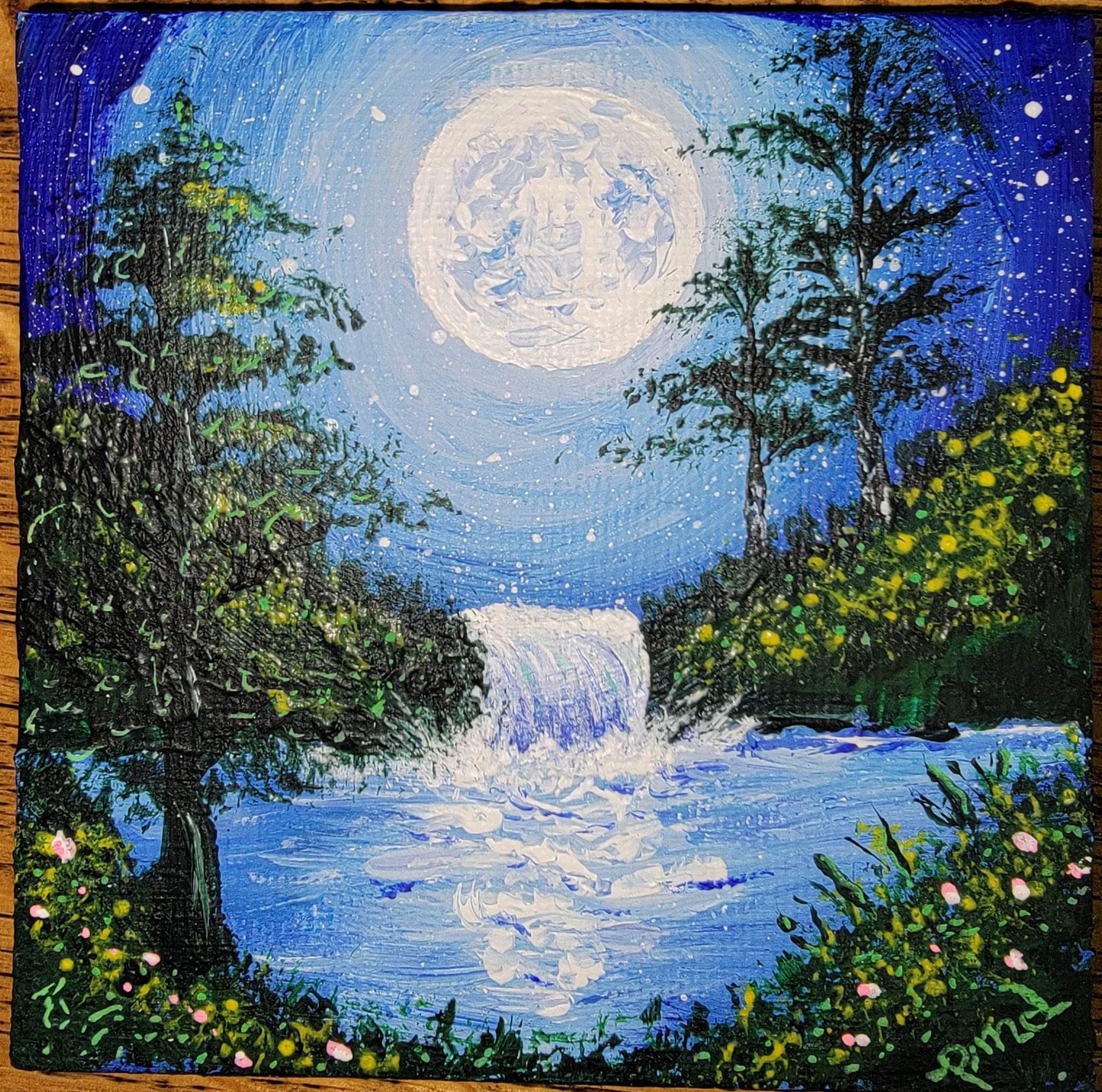 "Moonlit Waterfall" by Patricia M